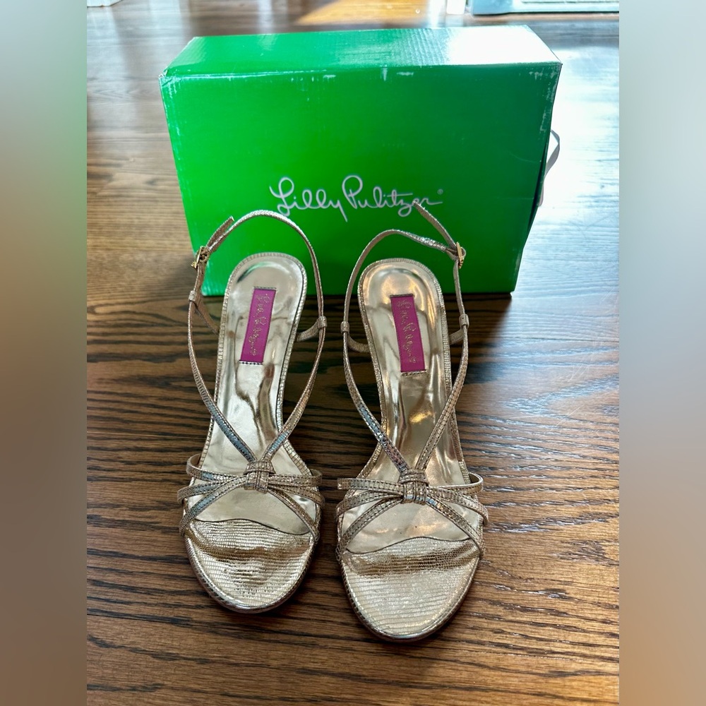 Lilly Pulitzer Gold High Heeled Sandals